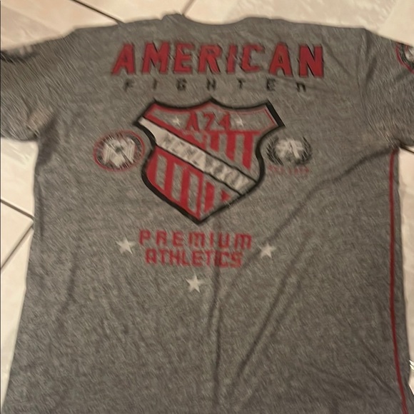 American Fighter Gray Short Sleeve Tee Athletic Style By Affliction - Picture 4 of 5